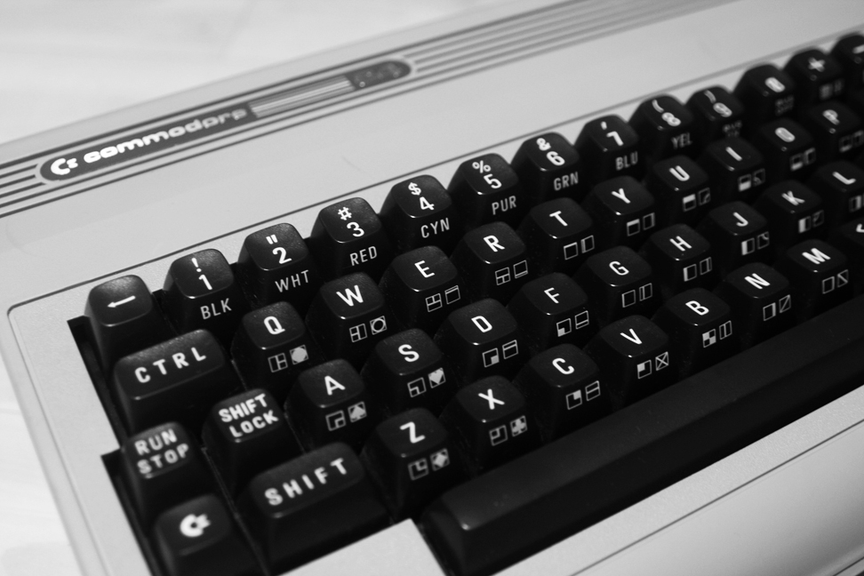 Close-up of Commodore 64 keyboard